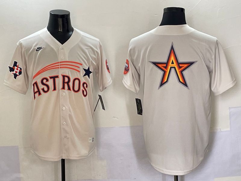 Men Houston Astros Blank Cream Five generations Joint Name 2025 Nike MLB Jersey style 7